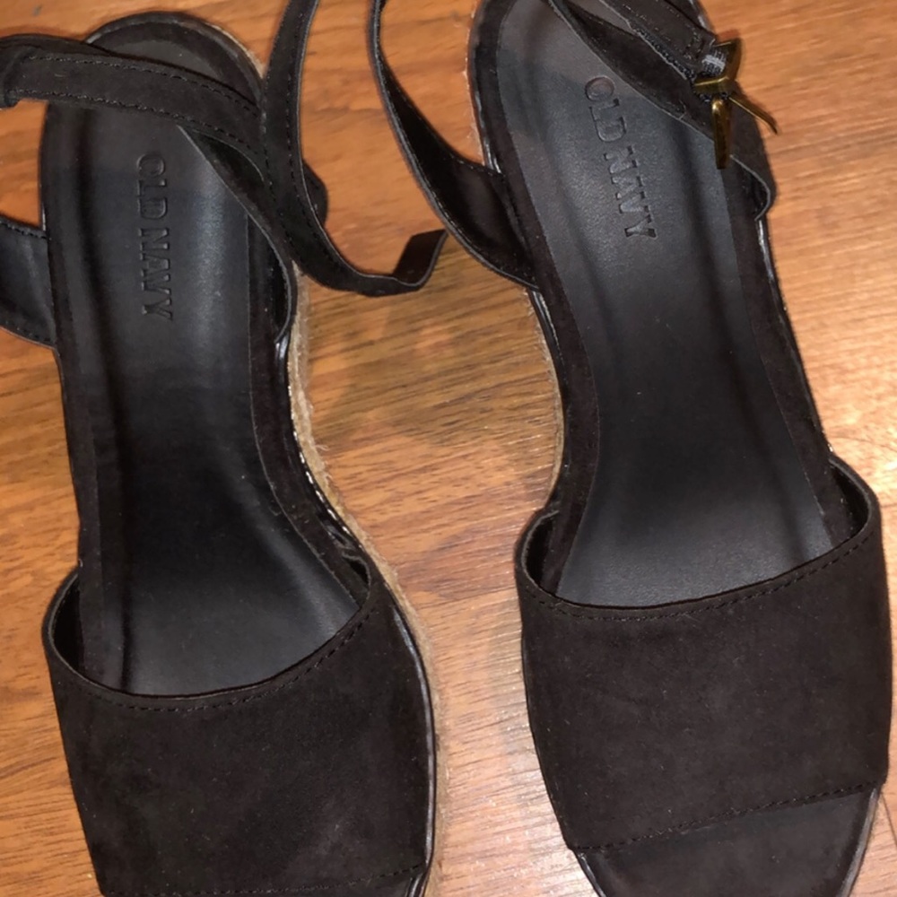 Black espadrille wedge